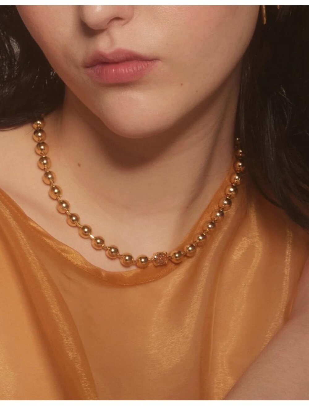 Gold Bead Choker Necklace - Elegant Women’s Jewelry